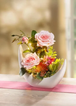 Hot BADER Beleuchtetes Rosen-Arrangement ROSA-GRÜN