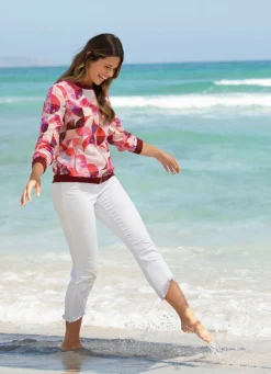 New BADER Bequeme Blusenjacke KORALLE-MANGO-PINK-BUNT