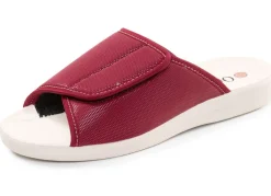Online BADER Bequeme Damen-Hausschuhe, Weite H, mit Klettverschluss BORDEAUX