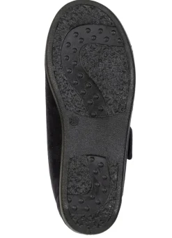 BADER Bequeme Damen-Klettschuhe, Weite H, mit herausnehmbarem Fußbett SCHWARZ