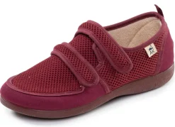 Discount BADER Bequeme Damen-Klettschuhe, Weite H, aus Mesh und Textilmaterial BORDEAUX