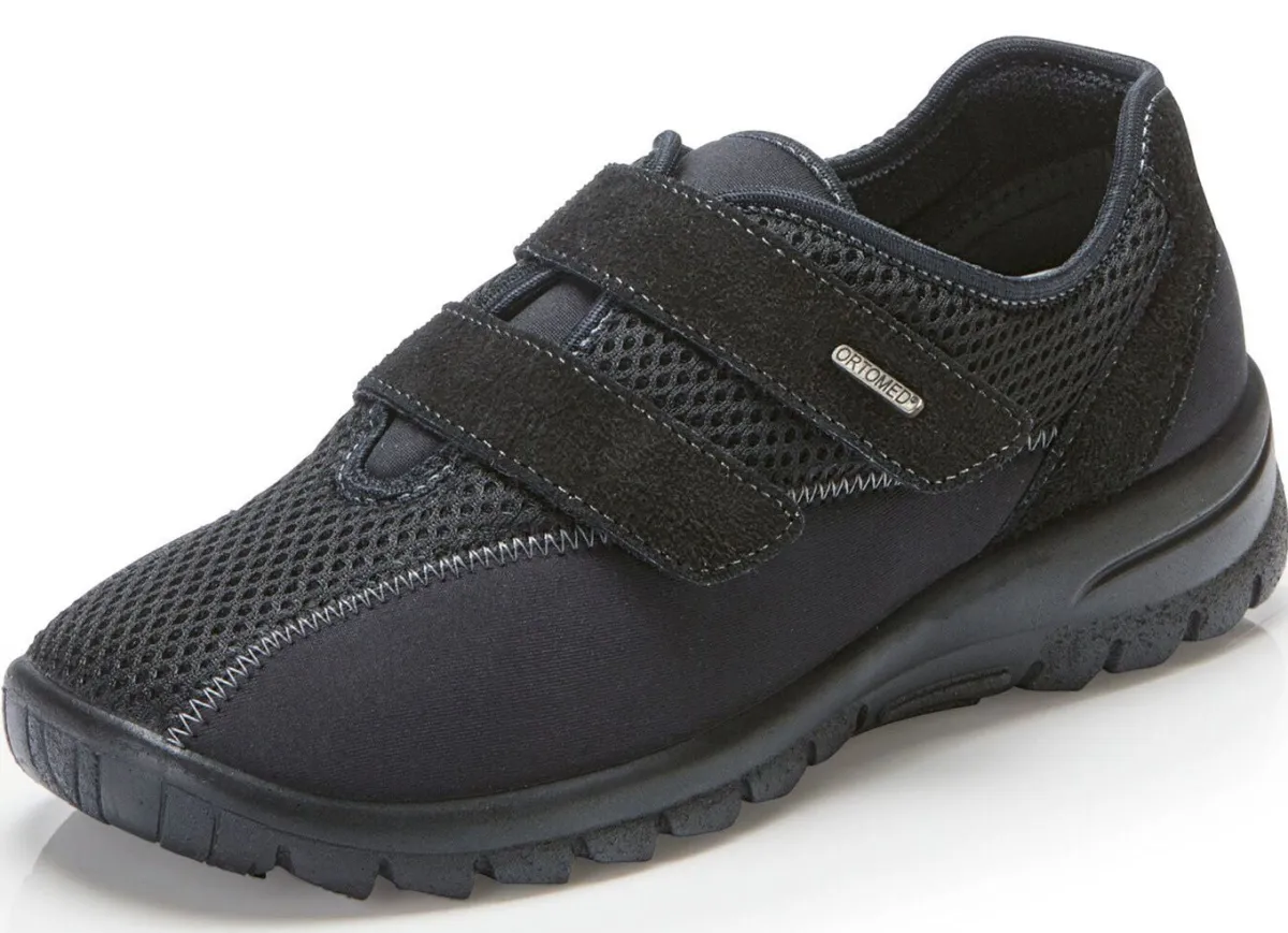 Sale BADER Bequeme Damen-Klettschuhe, Weite H, mit herausnehmbarem Fußbett SCHWARZ