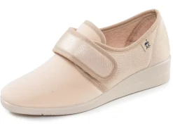 Sale BADER Bequeme Damen-Klettschuhe, aus angenehm gepolstertem Textilmaterial BEIGE