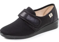 BADER Bequeme Damen-Klettschuhe, aus angenehm gepolstertem Textilmaterial SCHWARZ
