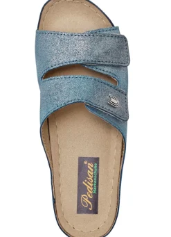 Best BADER Bequeme Damen-Pantoletten, Weite G, mit Klettverschluss JEANS