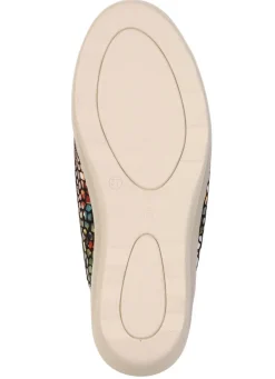 New BADER Bequeme Damen-Pantoletten, Weite G, mit Klettverschluss SCHWARZ-BUNT
