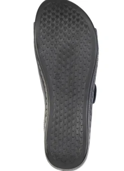 Outlet BADER Bequeme Damen-Pantoletten, Weite G, mit Klettverschluss MARINE