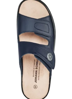 New BADER Bequeme Damen-Pantoletten, Weite F, mit herausnehmbarem Fußbett DUNKELBLAU