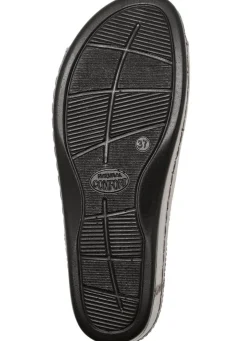 Outlet BADER Bequeme Damen-Pantoletten, Weite G, mit Lederblüte ANTIKBRONZE