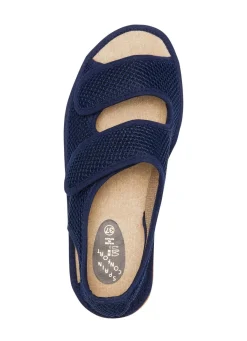 Best BADER Bequeme Damen-Sandalen, Weite H, aus gepolstertem Textilmaterial MARINE