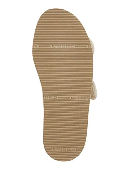 BADER Bequeme Damen-Sandalen, Weite H, aus gepolstertem Textilmaterial BEIGE