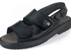 New BADER Bequeme Herren-Sandalen, Weite K, mit herausnehmbarem Fußbett SCHWARZ