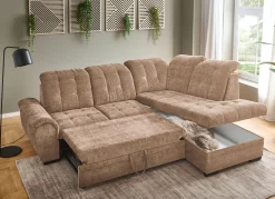 Clearance BADER Bequeme Polsterecke mit Bettfunktion beige