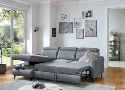 Sale BADER Bequeme Polsterecke mit Bettfunktion GRAU