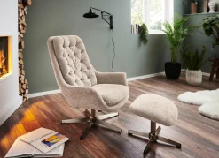 Online BADER Bequemer Relax-Sessel mit Hocker BEIGE