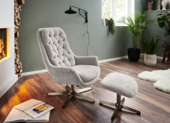 Hot BADER Bequemer Relax-Sessel mit Hocker GRAU