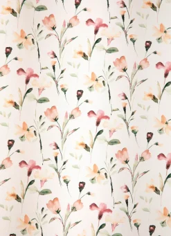 Clearance BADER Übergardine mit Blumen-Dessin und Universalschienenband NATUR