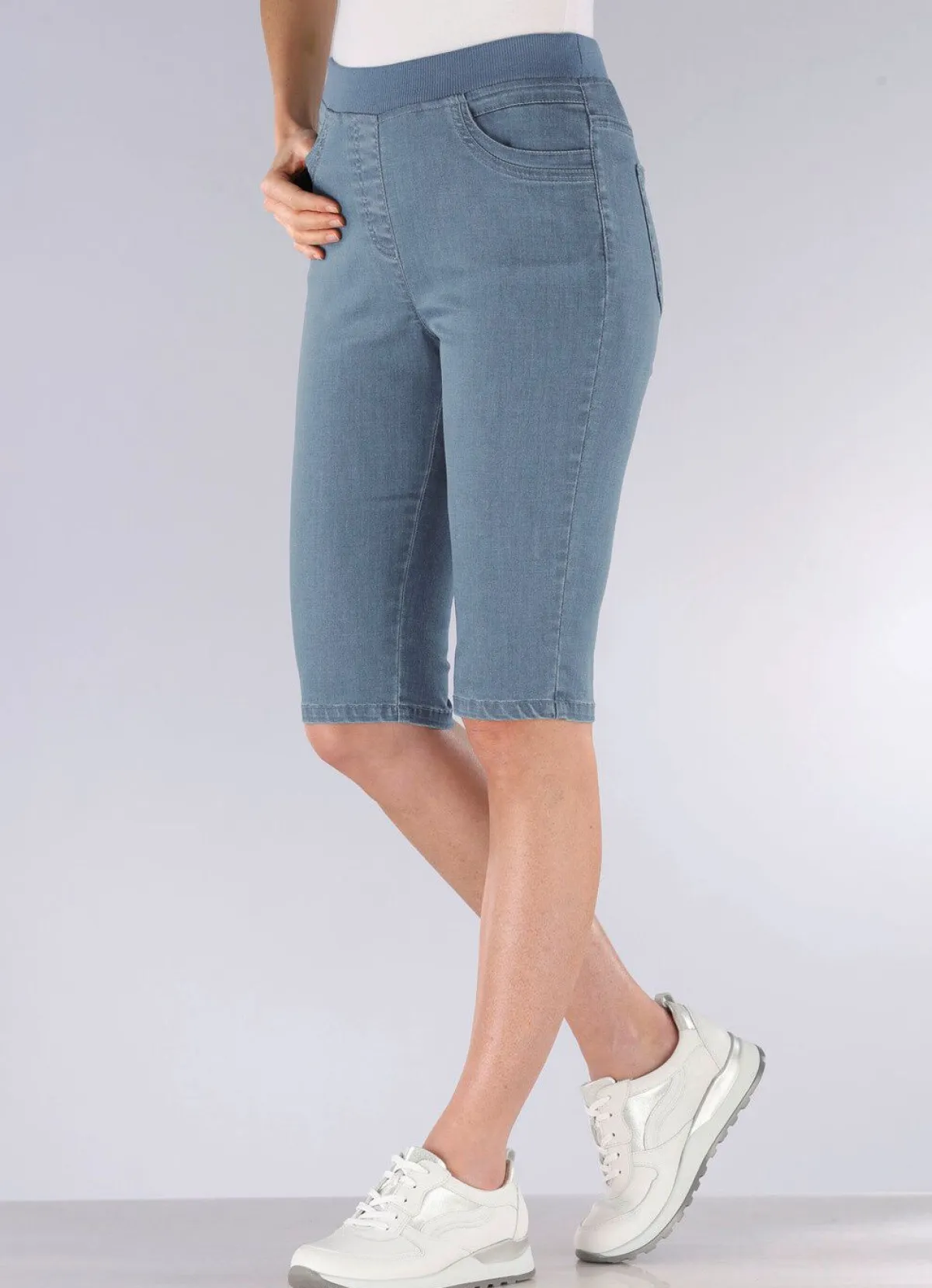 Hot BADER Bermudas mit Jersey-Bund HELLBLAU