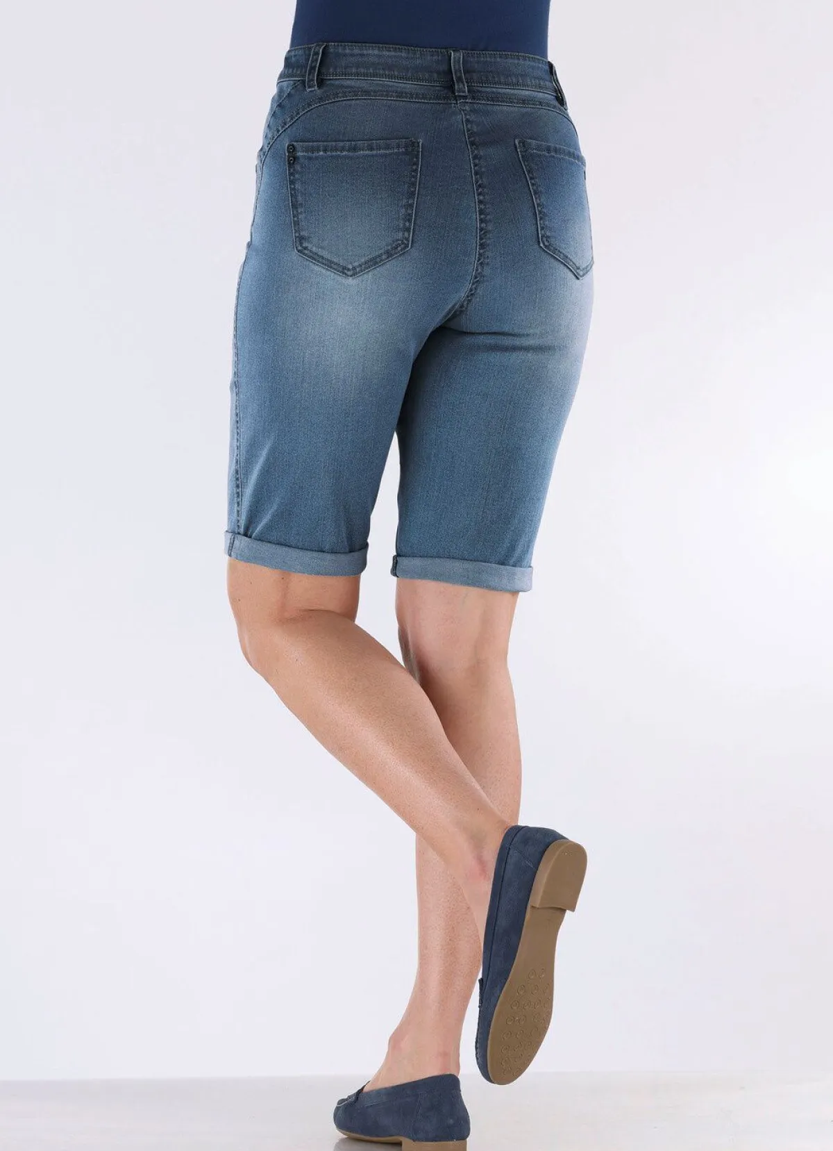 Online BADER Bermudas mit Push-up-Effekt JEANSBLAU