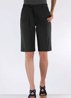 Outlet BADER Bermudas mit Stoffbindeband SCHWARZ