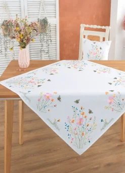 Sale BADER Bestickte Tisch- und Raumdekoration mit Wiesenblumen-Motiv MULTICOLOR