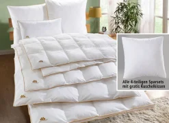 Best BADER Bettwarenprogramm Schwarzwald mit goldener Satin-Biese WEISS