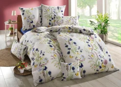 Discount MESANA Bettwäsche-Garnitur aus Microfaser BLAU