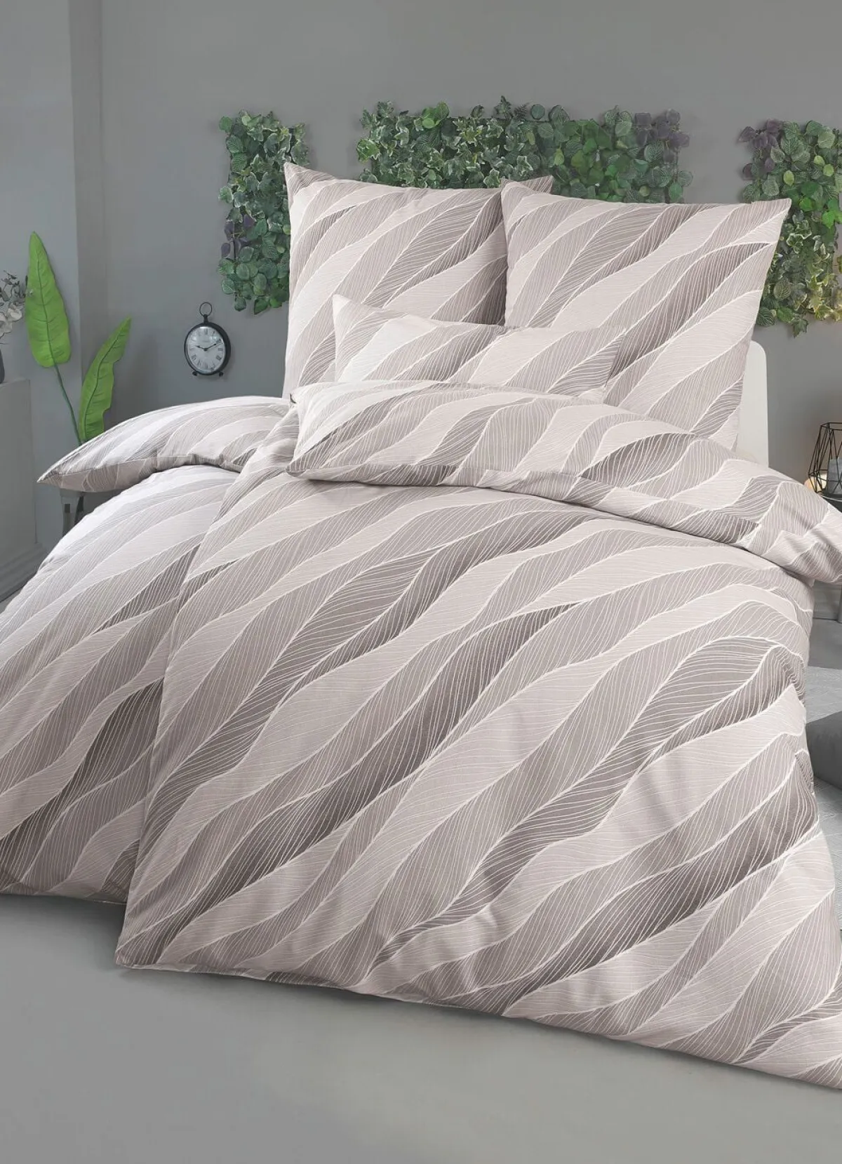 Clearance BADER Bettwäsche-Garnitur in Flanell-Qualität BRAUN