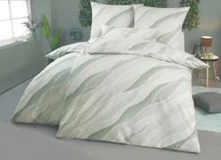 Clearance BADER Bettwäsche-Garnitur in Flanell-Qualität GRÜN