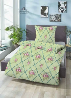 Discount BADER Bettwäsche-Garnitur in kuschelweicher Qualität GRÜN