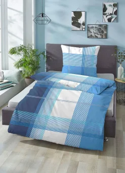 Best BADER Bettwäsche-Garnitur Made in Germany BLAU