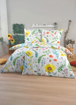 Hot BADER Bettwäsche-Garnitur mit Blumenwiesen-Motiv multicolor
