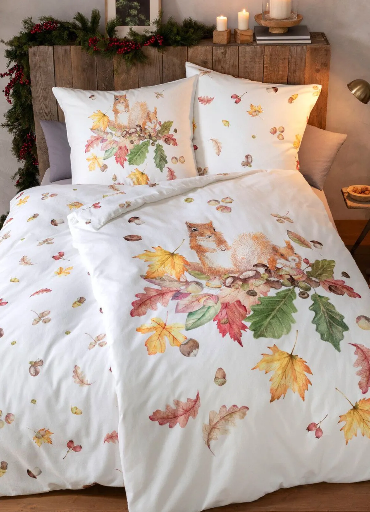 Sale ESTELLA Bettwäsche-Garnitur mit herbstlichen Motiven NATUR
