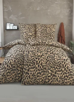 Best BADER Bettwäsche-Garnitur mit Leopardenmuster BRAUN-SCHWARZ