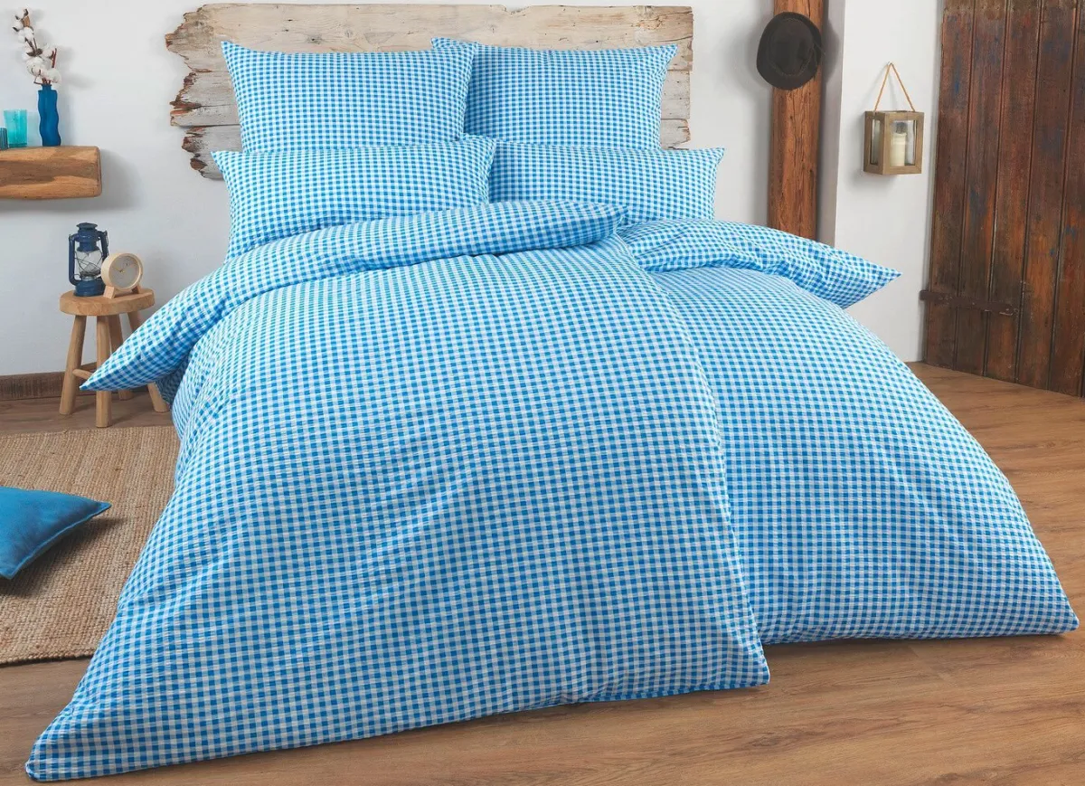 Discount FLORELLA Bettwäsche-Garnitur mit Reißverschluss BLAU