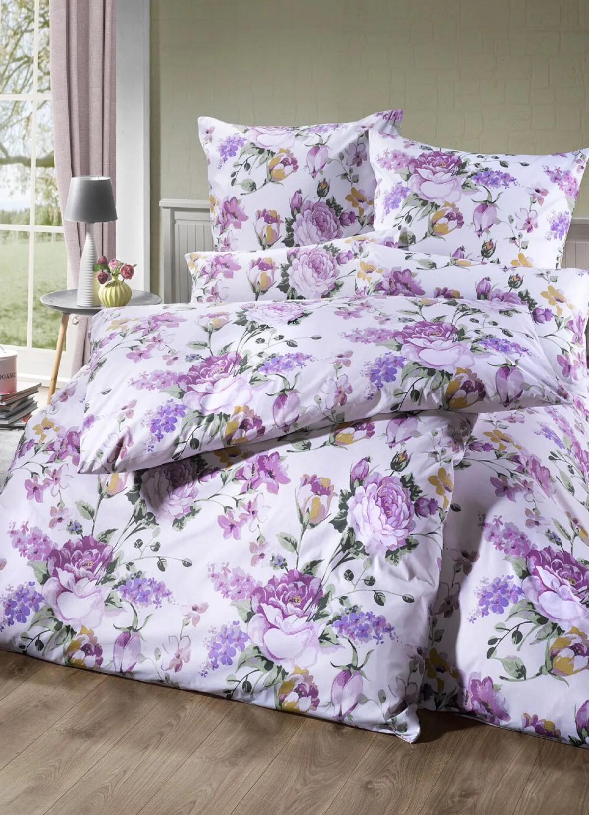 Discount BADER Bettwäsche-Garnitur mit Rosenmotiven MULTICOLOR