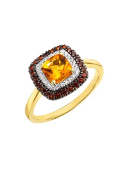 Outlet BADER Bezaubernder Damenring mit Brillanten, Citrin und Granat