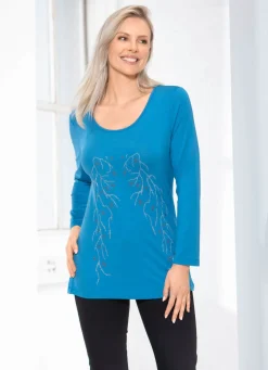 Clearance BADER Bezauberndes Shirt mit Plättchenzier in 2 Farben HIMMELBLAU