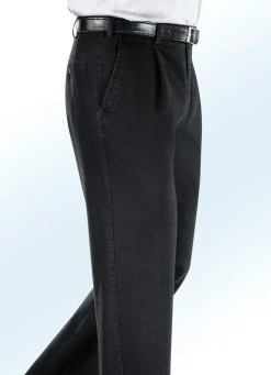 Sale BADER Bügelfreie Jeans mit Gürtel in 3 Farben SCHWARZ