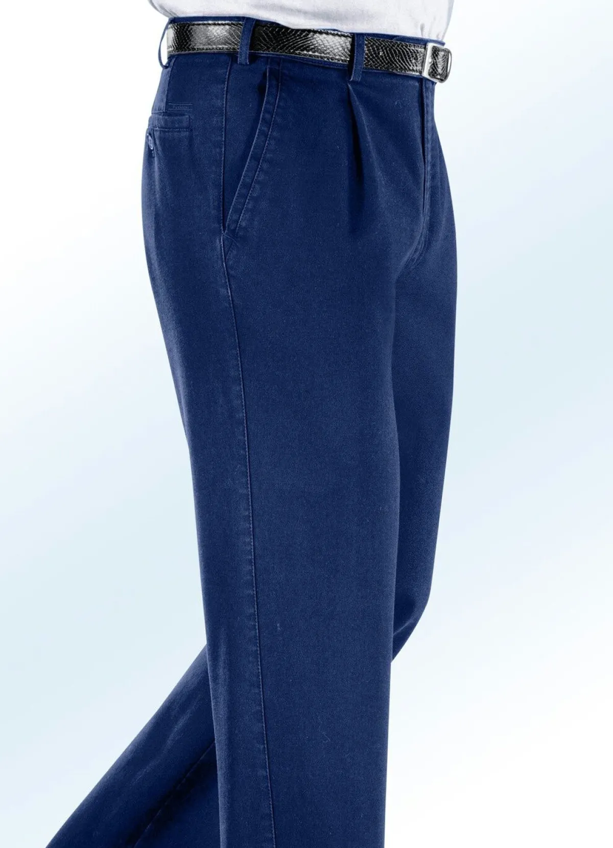 New BADER Bügelfreie Jeans mit Gürtel in 3 Farben JEANSBLAU