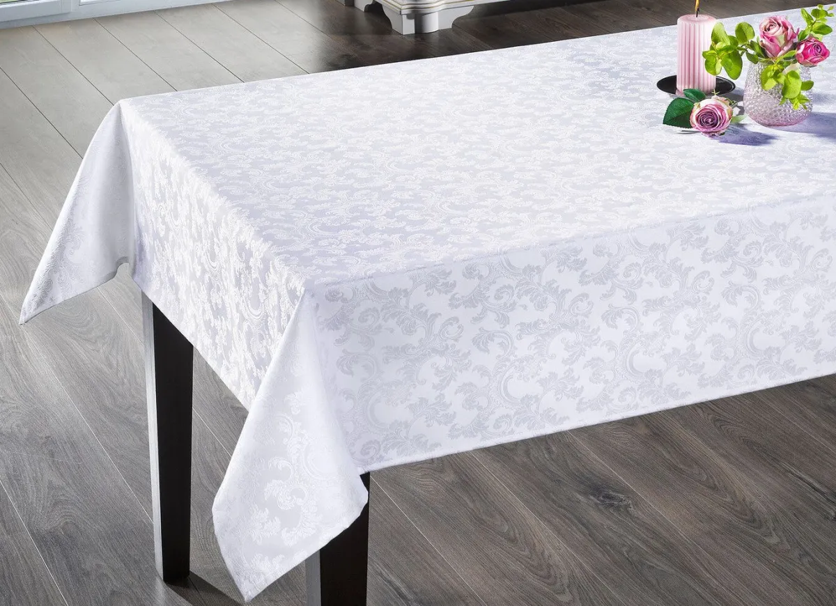 Sale BADER Bügelfreie Tischdecke mit Fleckschutz-Ausrüstung WEISS