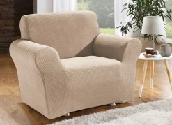 Outlet BADER Bi-elastische Stretchbezüge aus 92% Baumwolle BEIGE