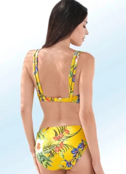 Hot BADER Bikini mit Bügel, Höschen seitlich raffbar GELB-BUNT