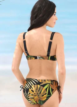 Outlet BADER Bikini mit Bügel, schalenlos, seitlich raffbar SCHWARZ-BUNT