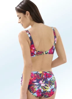 Clearance BADER Bikini mit herausnehmbaren Softschalen, Zierschlaufe und Druckdessin allover ROT-BUNT