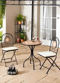 Discount BADER Bistro-Set Mosaik, 3-teilig, inklusive Sitzkissen SCHWARZ