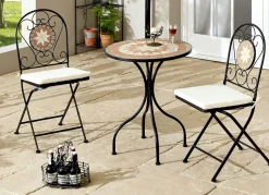 Discount BADER Bistro-Set Mosaik, 3-teilig, inklusive Sitzkissen SCHWARZ