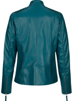 New BADER Blazer aus Lederimitat mit Biesenzier PETROL