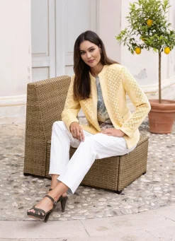 Hot BADER Blazer aus Veloursleder-Imitat GELB