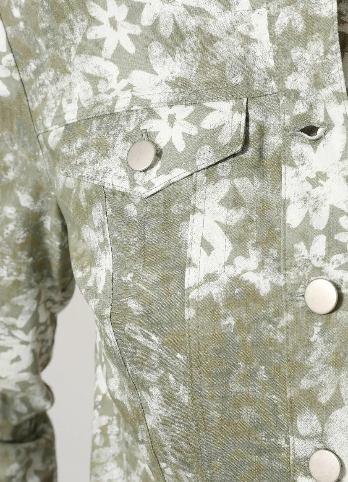 New BADER Blazer in Jeansoptik SCHILFGRÜN-WEISS